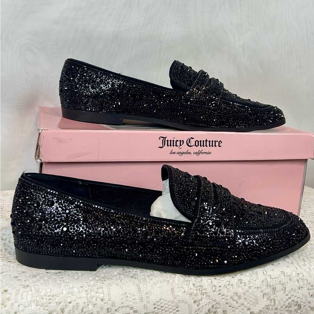 NIB Juicy Couture Women's Caviar 2 Embellished Loafer / sparkle / size 8.5